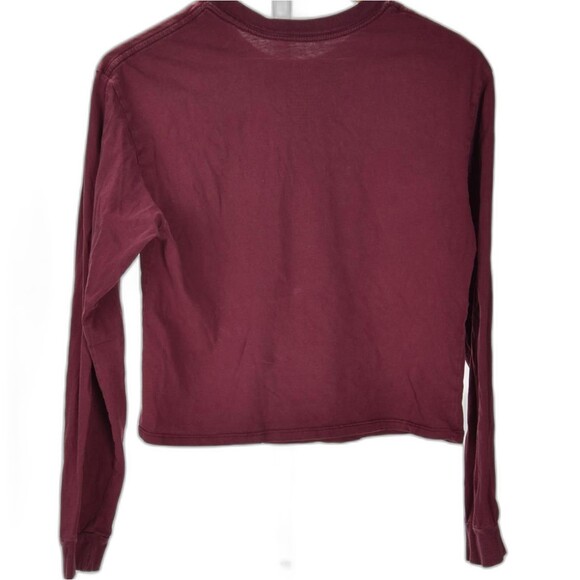 Gold Crush Harvard University Long-Sleeve Cropped Knit T-Shirt Size M - Picture 2 of 3